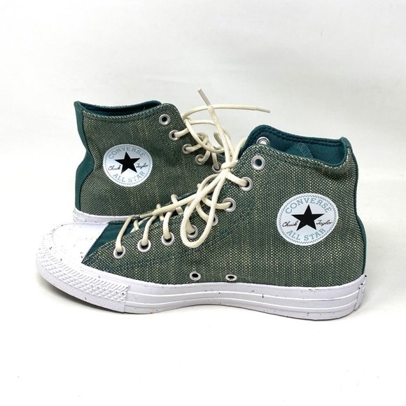 pine green high top converse